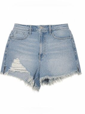Hollister Ultra High-Rise Mom Shorts Size 5 W27 Light Wash Distressed Denim